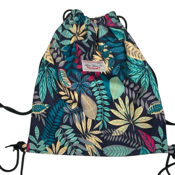 Miao Zhuo Tropical Greens Drawstring Bag - Picture 1 of 8
